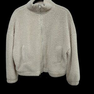 No Boundaries - Womens Fleece Jacket (Color: Cream - Size: Large 11-13)
